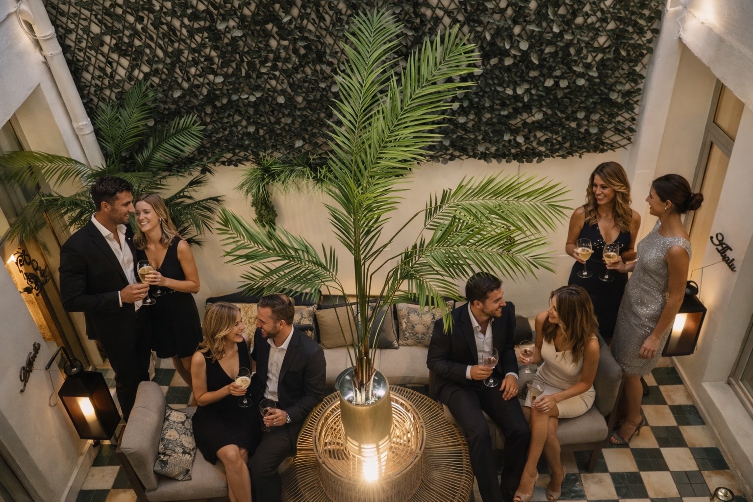 Inner courtyard cocktail